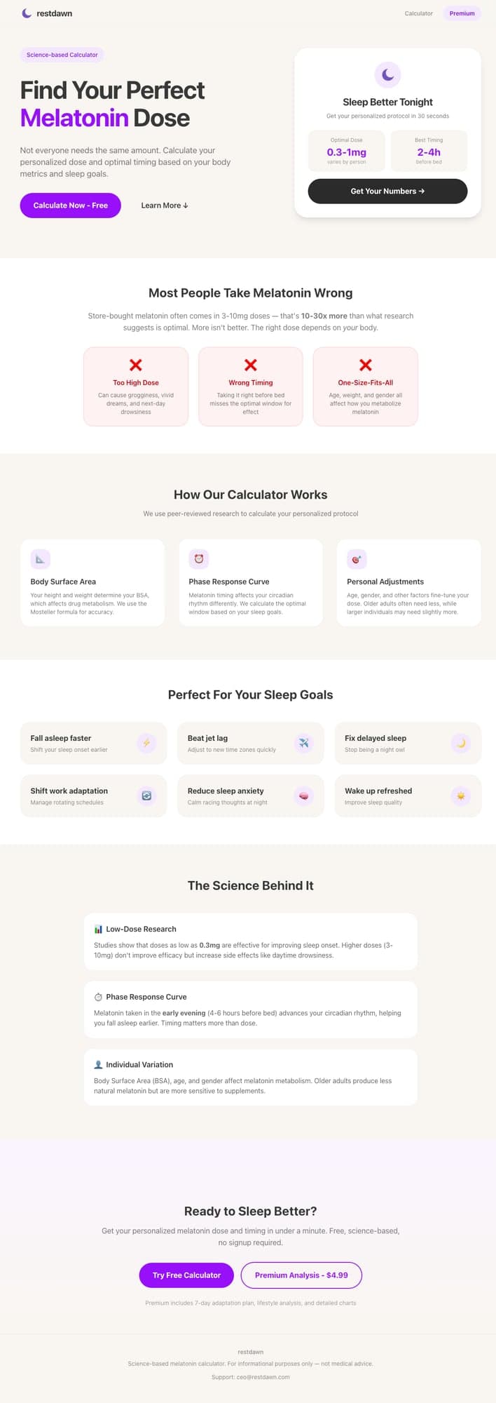Melatonin Dose Calculator